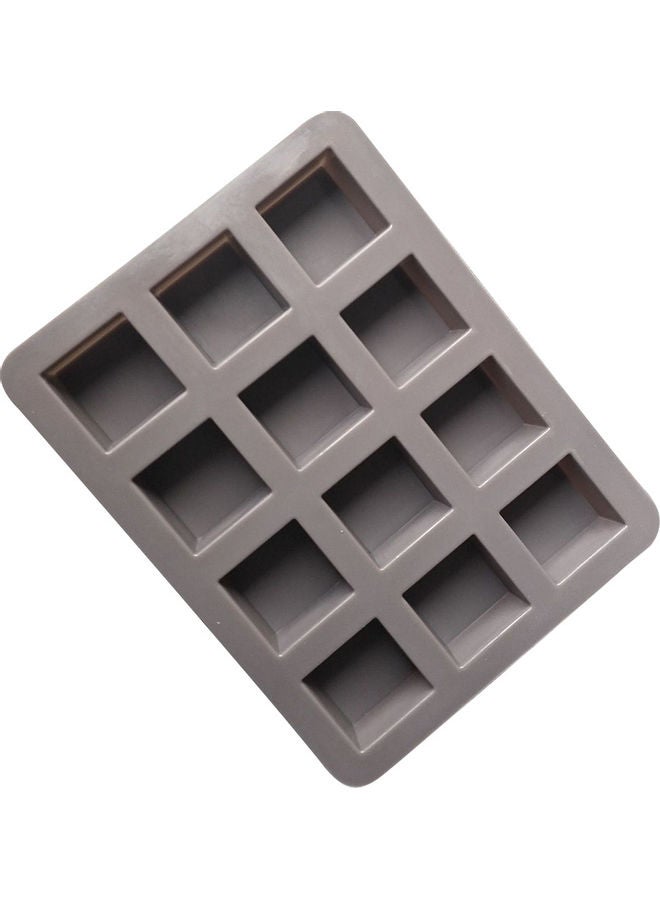 Generic 2-Piece 12 Grid Square Silicone Non-Stick Cake Mould Grey  - Image 4