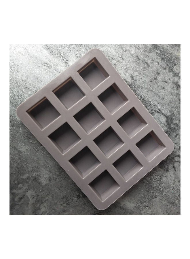 Generic 2-Piece 12 Grid Square Silicone Non-Stick Cake Mould Grey  - Image 5