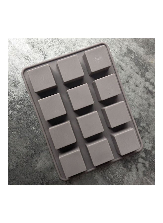 Generic - 2-Piece 12 Grid Square Silicone Non-Stick Cake Mould Grey - Image 1