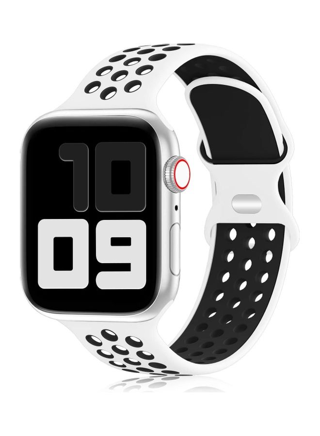 ICS Replacement Band For Apple Watch SE/6/5/4/3/2/1 38/40 mm White/Black - Image 1