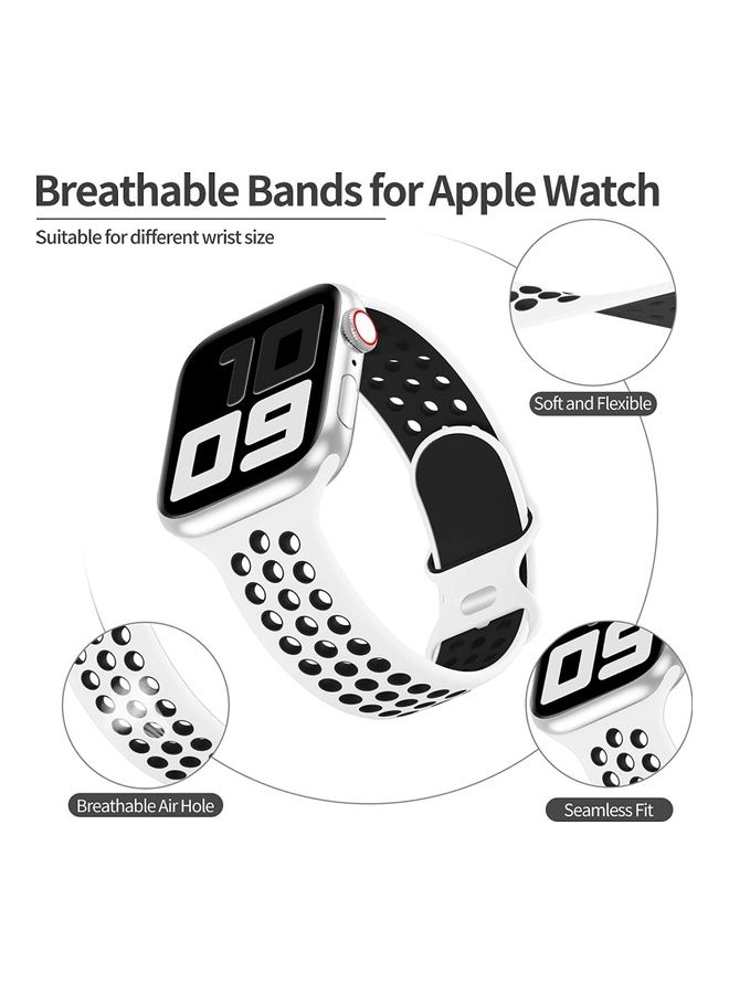 ICS Replacement Band For Apple Watch SE/6/5/4/3/2/1 38/40 mm White/Black - Image 2