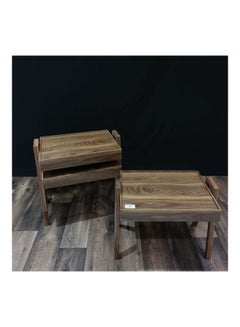 Living 3-Piece Coffee And Tea Service Table Set Brown 50 x 35 x 41cm  - Image 1
