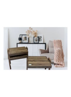 Living 3-Piece Coffee And Tea Service Table Set Brown 50 x 35 x 41cm  - Image 2
