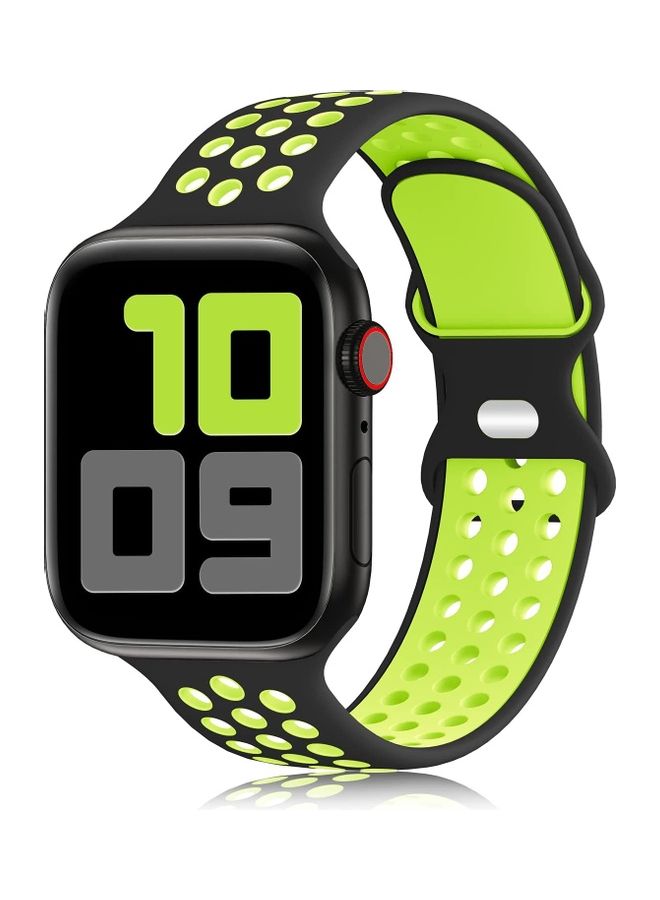 ICS - Replacement Band For  Apple Watch Band  42/44 mm Black/Green - Image 1