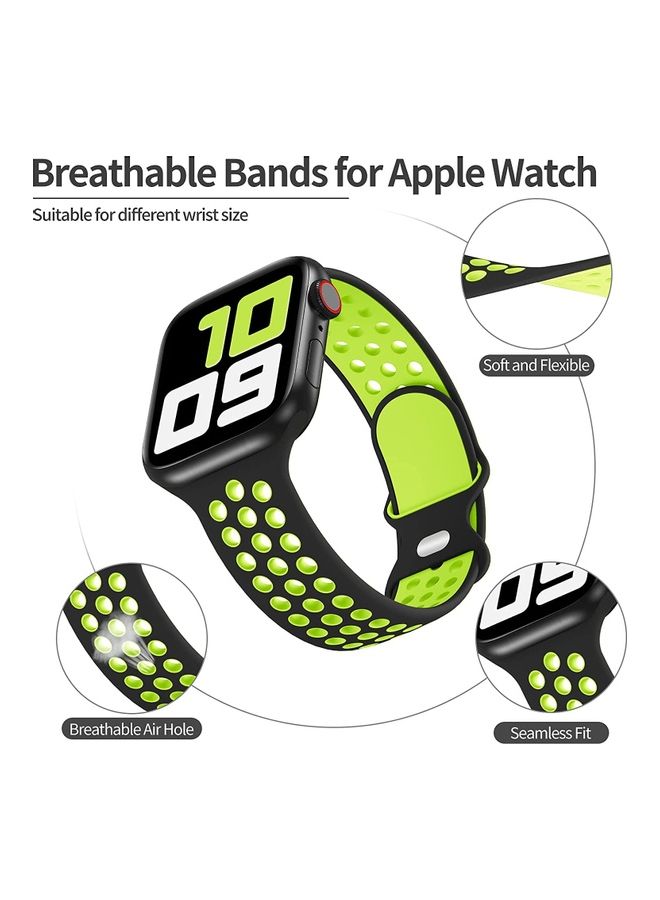ICS - Replacement Band For  Apple Watch Band  42/44 mm Black/Green - Image 1