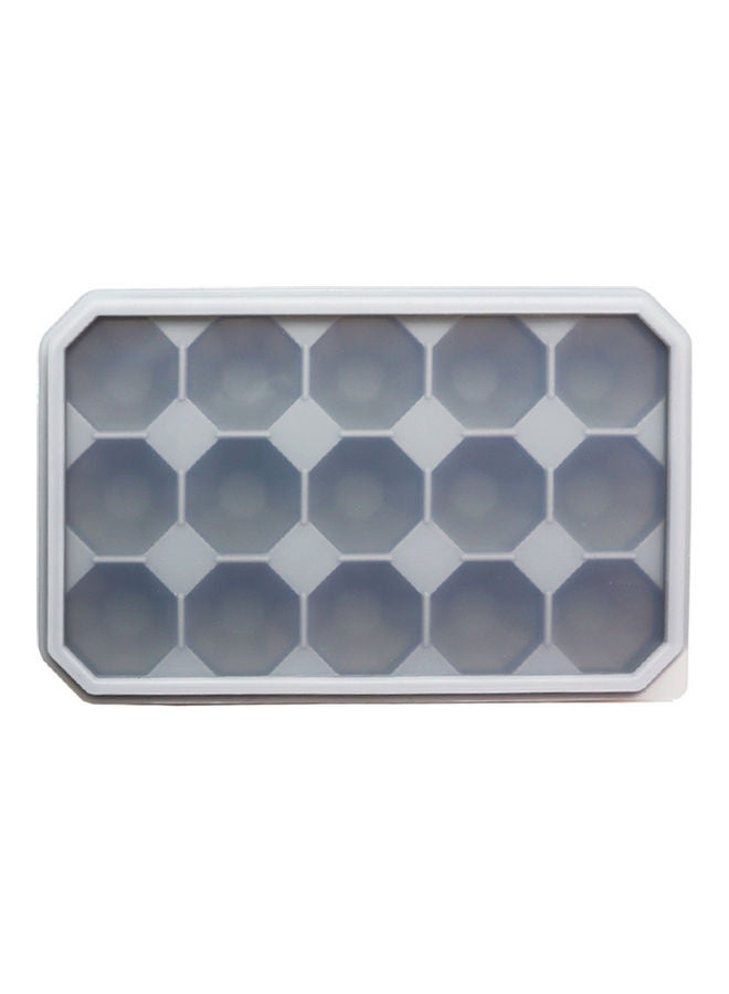 15-Cavity Diamond Shape Silicone Ice Cube Tray Mold Grey