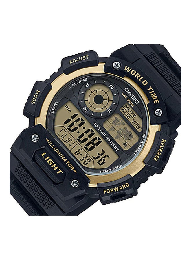 كاسيو ساعة يد رقمية بسوار من الراتينج للرجال طراز AE-1400WH-9A للرجال - Image 3