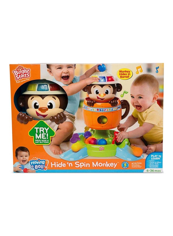 Bright Starts - Hide N Spin Monkey Toy - Image 1