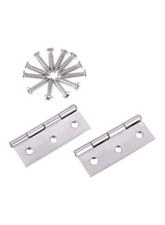 LAWAZIM Lawazim Door And Cabinet Hinge Silver | Home Furniture Hardware Piano Cabinet Door Hinge with Screws Silver 2inch  - Image 1