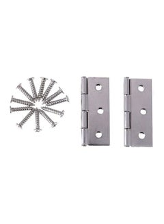 LAWAZIM Lawazim Door And Cabinet Hinge Silver | Home Furniture Hardware Piano Cabinet Door Hinge with Screws Silver 2inch  - Image 2