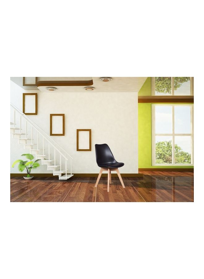 Mahmayi Set Of 4 Classic Style Dining Chairs Black/Beige 56x82x48cm - Image 2