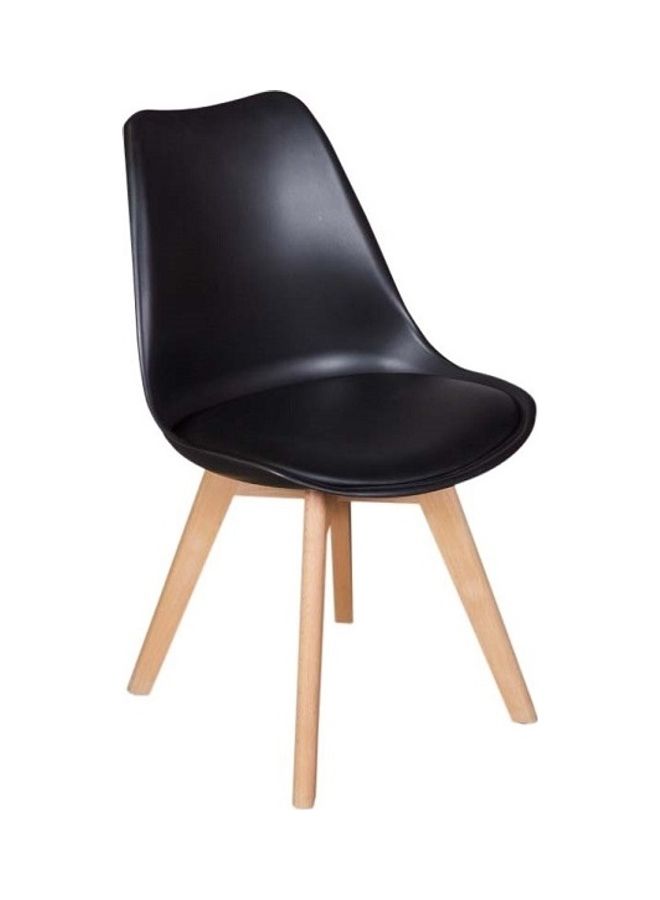 Mahmayi Set Of 4 Classic Style Dining Chairs Black/Beige 56x82x48cm - Image 3