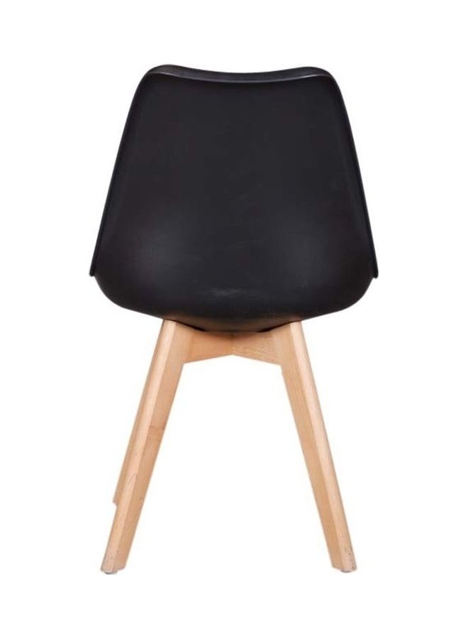 Mahmayi Set Of 4 Classic Style Dining Chairs Black/Beige 56x82x48cm - Image 4