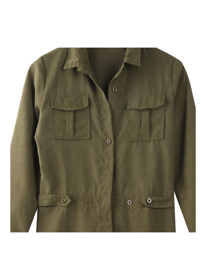 Solid Jumpsuit Army Green  - Image 3
