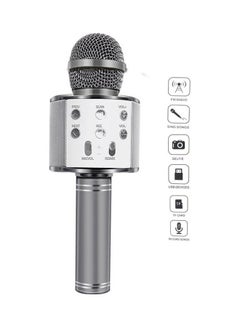 BSNL Portable Wireless Handheld Karaoke Microphone With Bluetooth Speaker WS-858 Silver  - Image 2