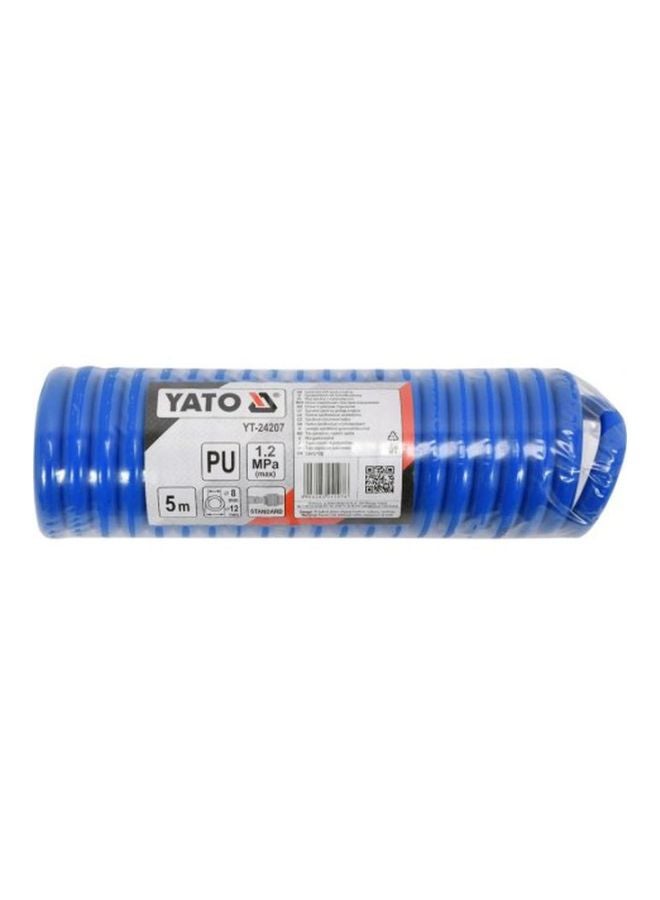 Yato Spiral Recoil Air Hose Pu 5m Internal Ø8mm YT-24207 Blue 5000mm - Image 2