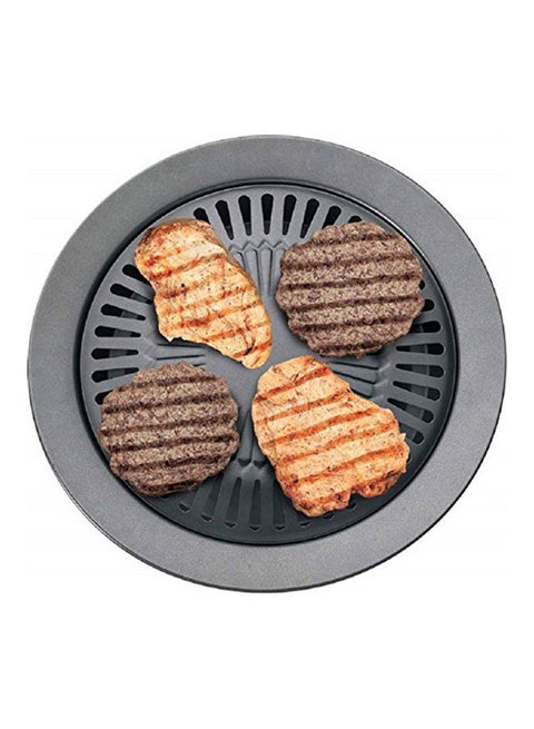 Barbecue Grill Roaster Pan Stove Plate Black 32.4x32.4x3.6cm