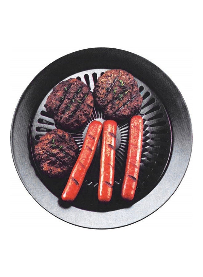 Barbecue Grill Roaster Pan Stove Plate Black 32.4x32.4x3.6cm