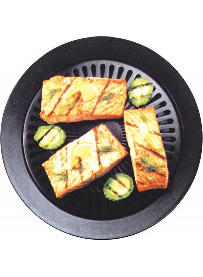 Barbecue Grill Roaster Pan Stove Plate Black 32.4x32.4x3.6cm