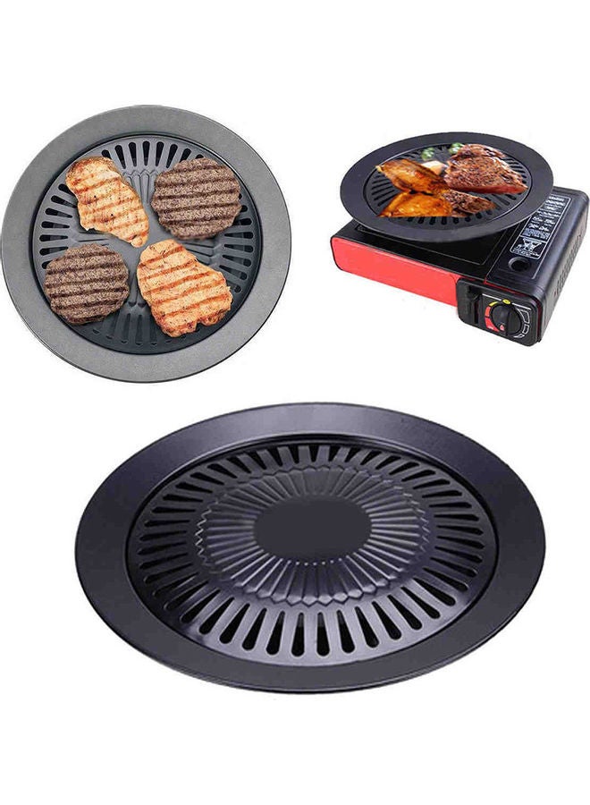 Barbecue Grill Roaster Pan Stove Plate Black 32.4x32.4x3.6cm