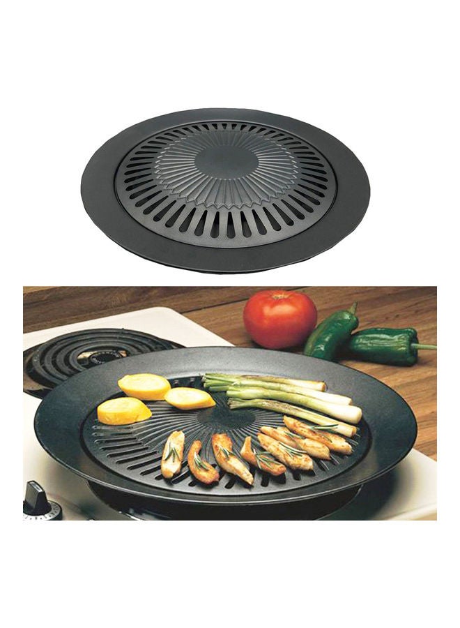 Barbecue Grill Roaster Pan Stove Plate Black 32.4x32.4x3.6cm