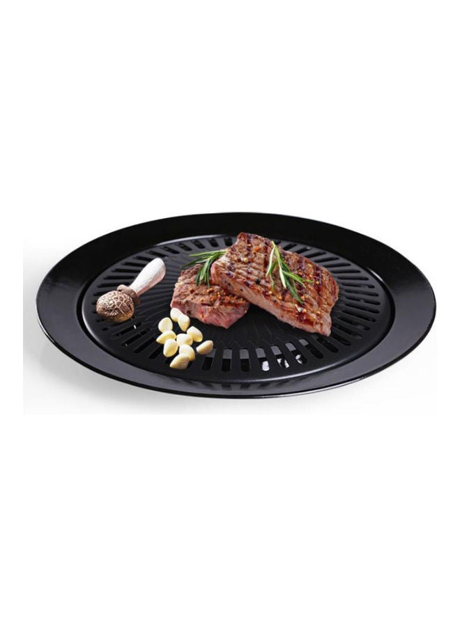 Barbecue Grill Roaster Pan Stove Plate Black 32.4x32.4x3.6cm