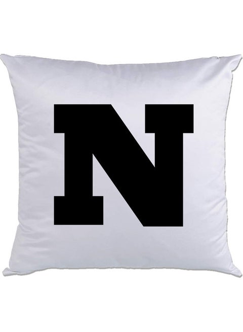 N Printed Cushion White/Black 40x40cm