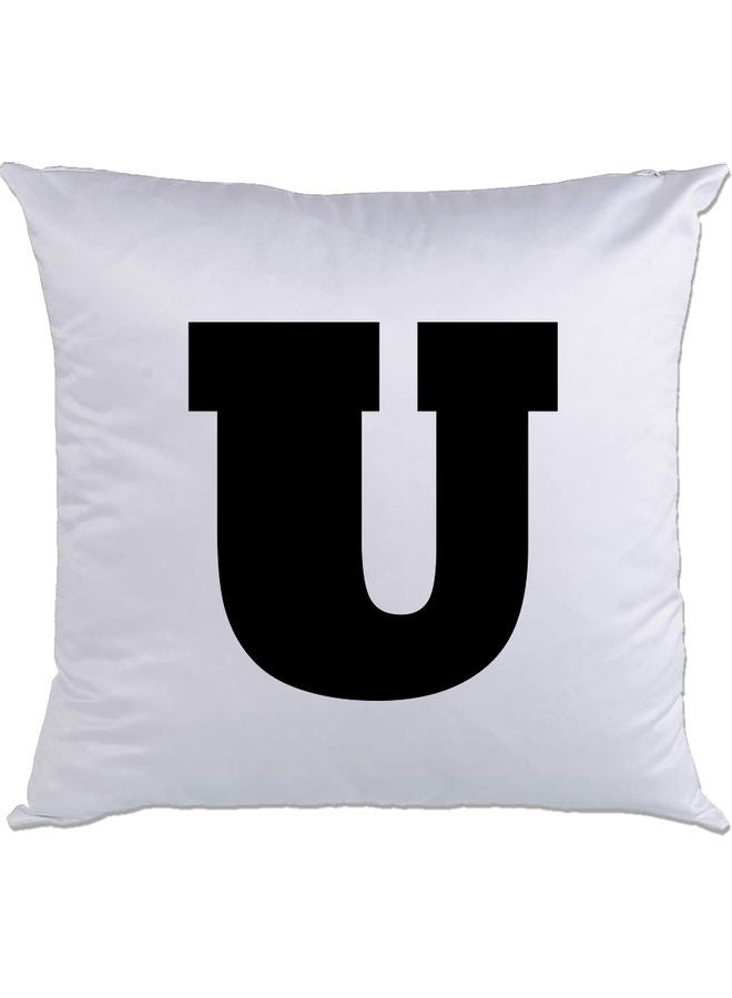 AMC DESIGN U Printed Cushion White/Black 40x40cm 