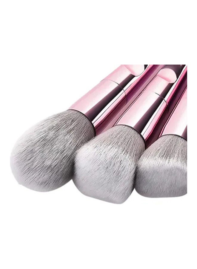 10-Piece Metal Makeup Brush Set Rose Gold - Image 3