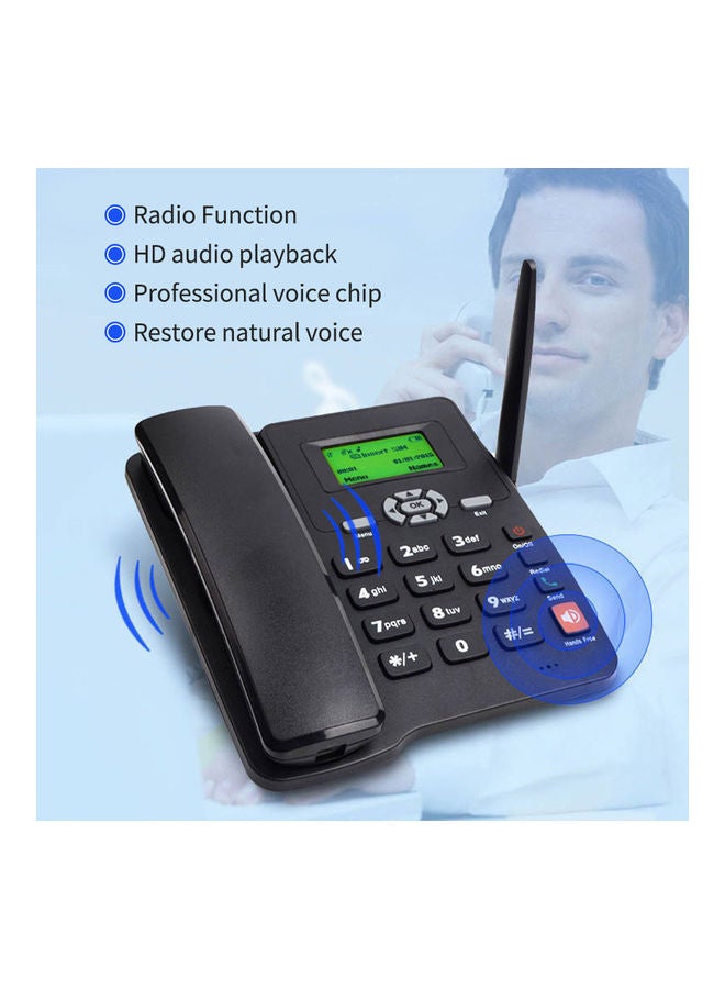 Generic Cordless Desktop Telephone Black  - Image 3