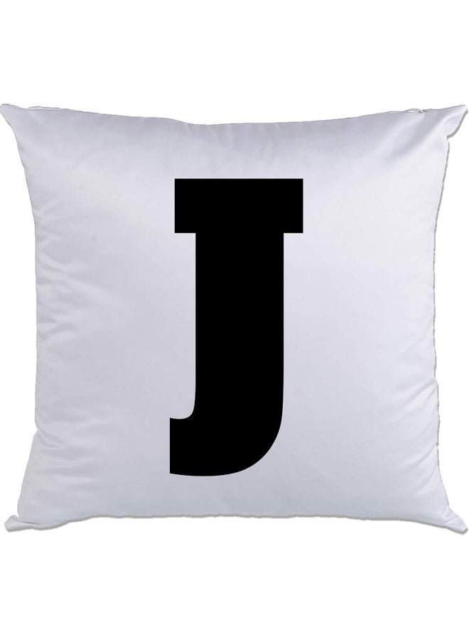 AMC DESIGN J Printed Cushion White/Black 40x40cm 