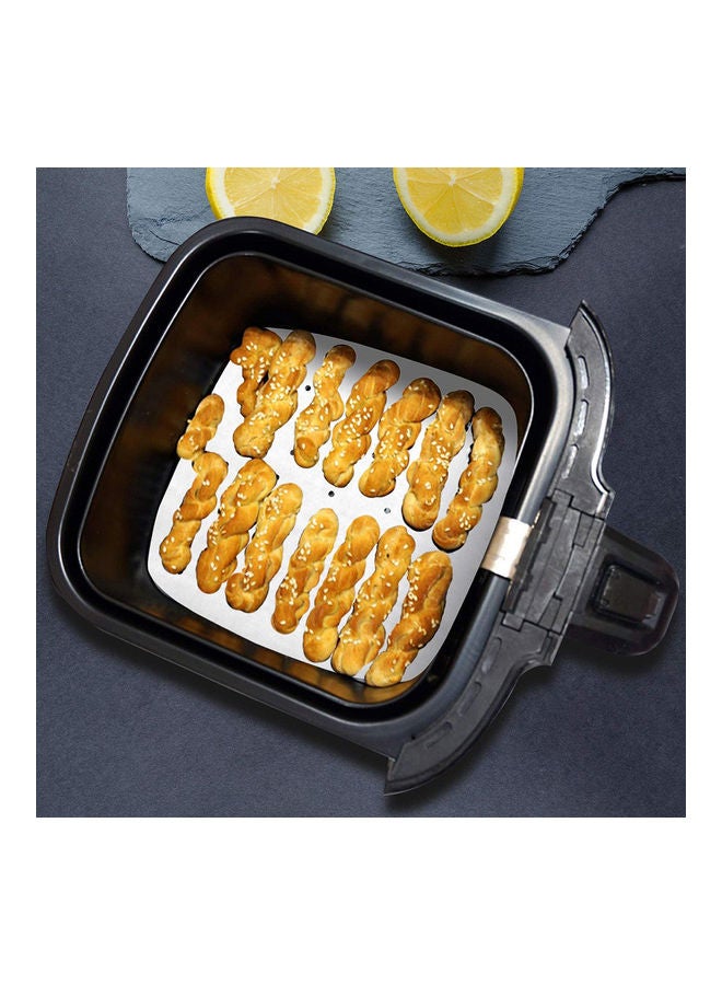Generic 100-Piece Perforated Square Non-stick Air Frying Paper White 6.5inch  - Image 2