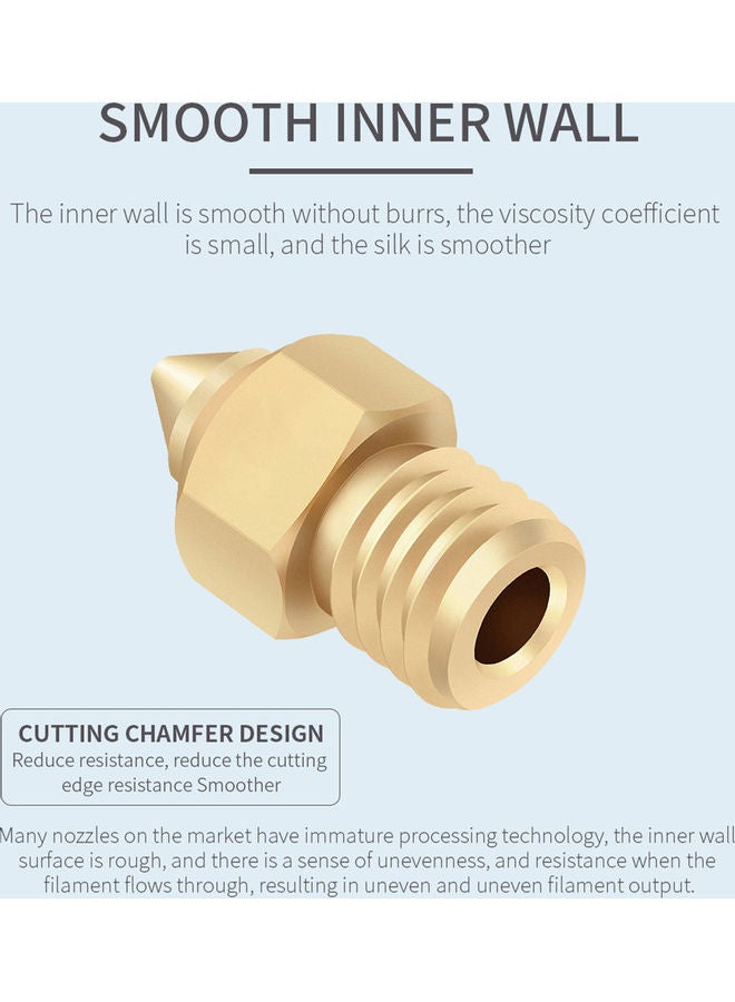 أيبيسي مجموعة فوهات TTS برأس مدبب لطابعة ثلاثية الأبعاد، من 10 قطع نحاسي - Image 2