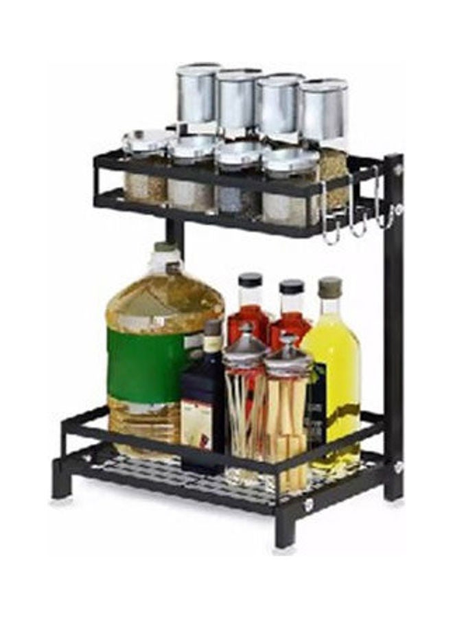 Metal spice stand 2 roles size Black 32*20*40cm