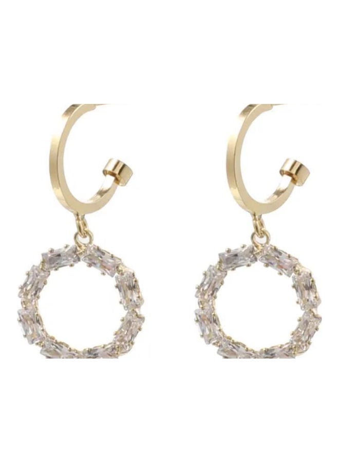 J.J Hand made 925 Sterling Silver Korean Temperament Full Rhinestone Zircon Earrings - Image 1