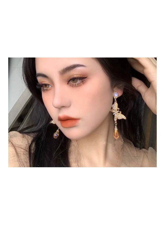 J.J Hand made 925 Sterling Silver Butterfly Inlaid Rhinestone Pearl Retro Earrings - Image 5