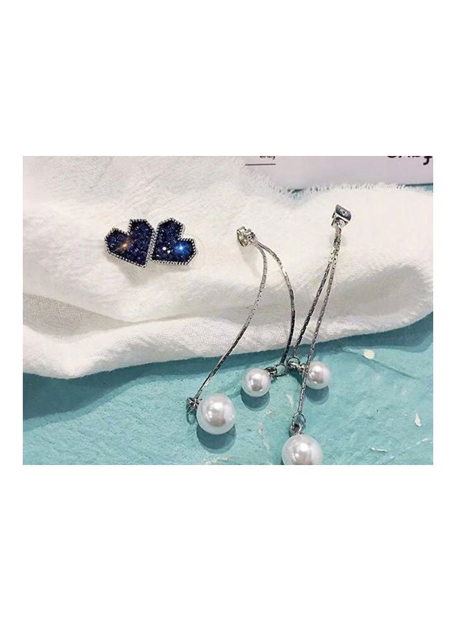 J.J Hand made 925 Sterling Silver Love Pearl Tassel Earrings - Image 2