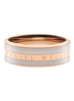DANIEL WELLINGTON Stainless Steel Engraved Logo Band Ring For Women 