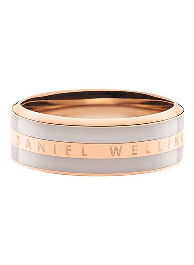 DANIEL WELLINGTON Stainless Steel Engraved Logo Band Ring For Women 