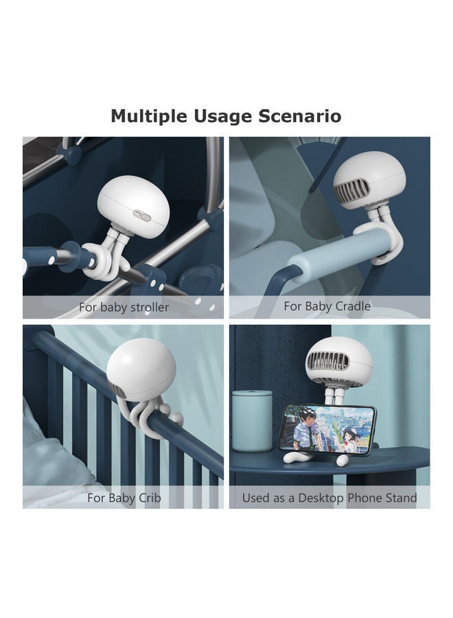 مروحة صغيرة لعربة الأطفال مزودة بمنفذ USB و3 سرعات 17x10.5x11سم - Image 3