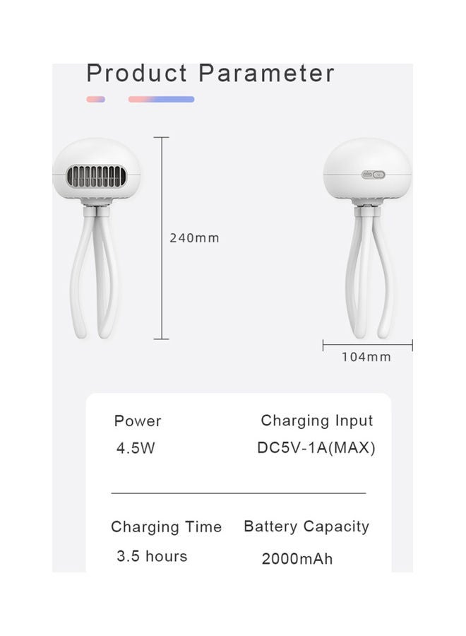 مروحة صغيرة لعربة الأطفال مزودة بمنفذ USB و3 سرعات 17x10.5x11سم - Image 5