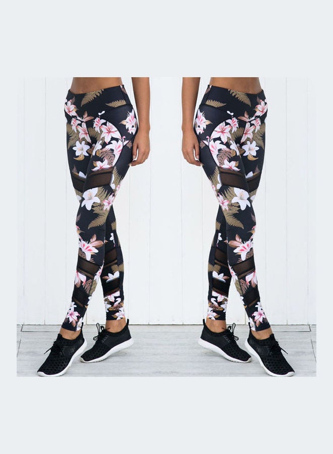Generic All-Over Flower Printed Sport Leggings Multicolour  - Image 4