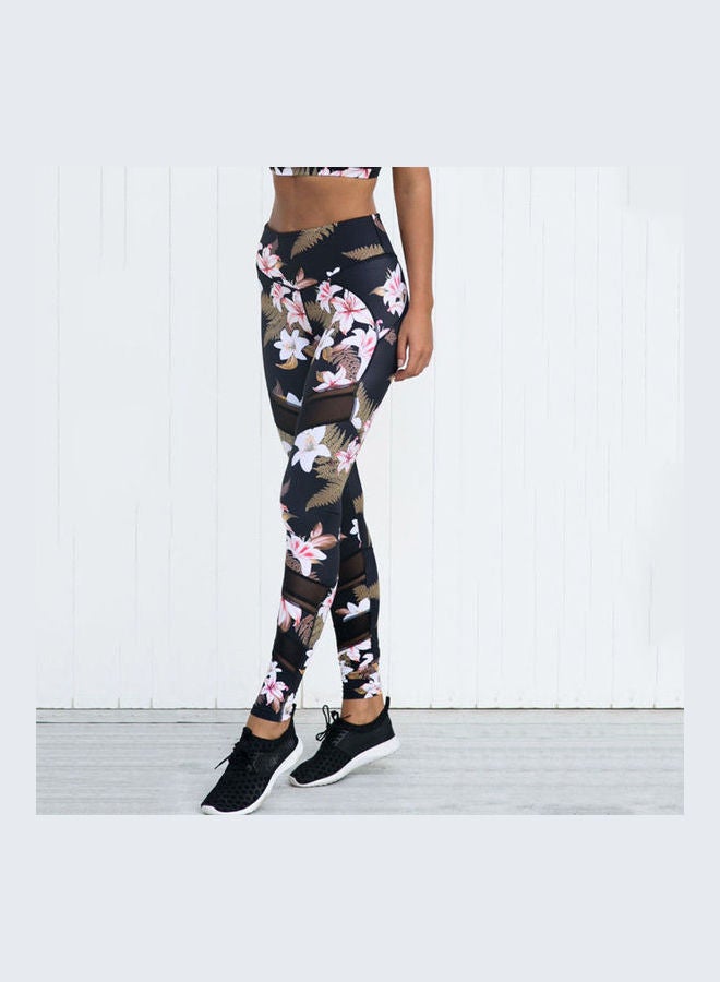 Generic All-Over Flower Printed Sport Leggings Multicolour  - Image 2