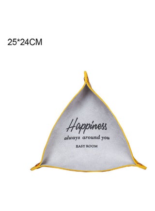Triangle Faux Leather Storage Tray Grey/Yellow - v1622723547/N47953419A_1