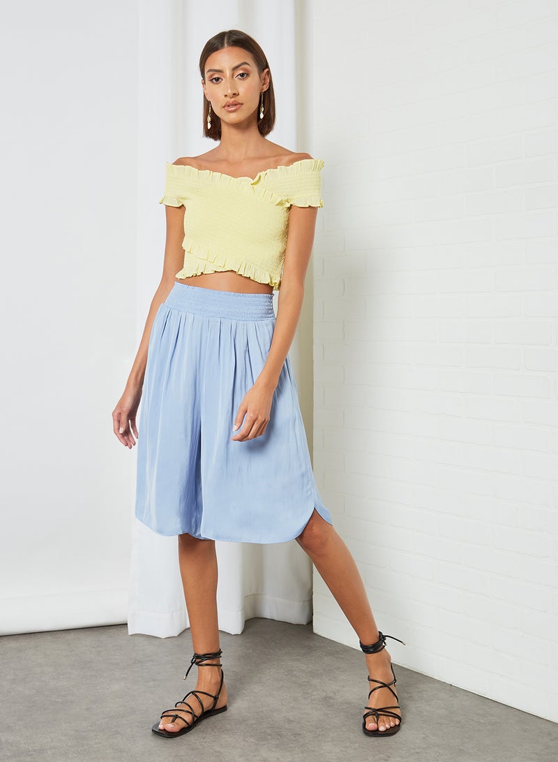 MANGO - Elasticated Bermuda Shorts Blue - Image 1