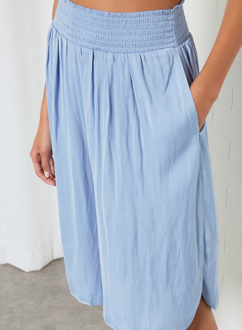 MANGO - Elasticated Bermuda Shorts Blue - Image 1