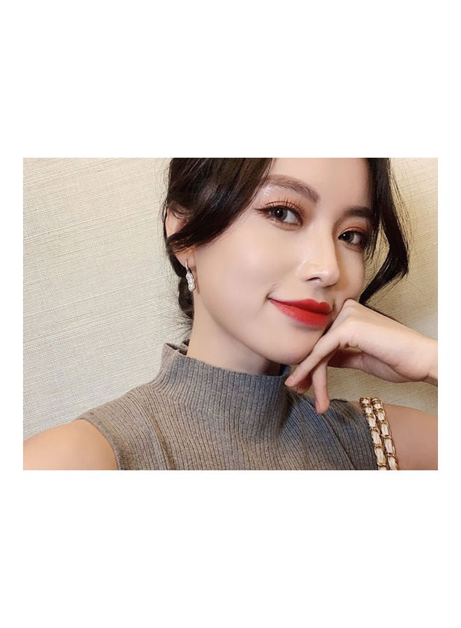 J.J Hand made Peanut Shape Earrings With Rhinestones And Pearls - Image 3