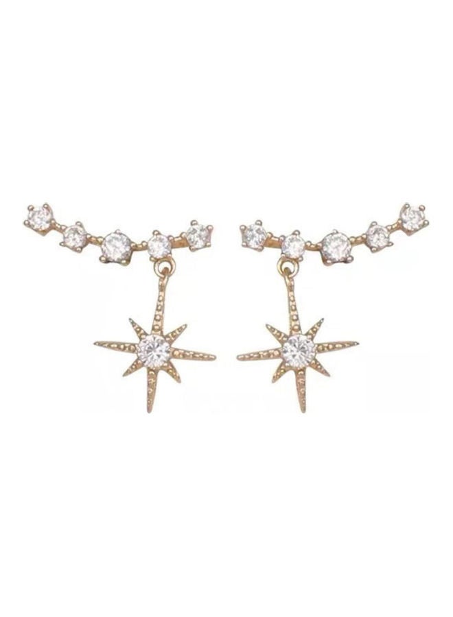 J.J Hand made 925 Sterling Silver Dipper Six Pointed Star Earrings - Image 1