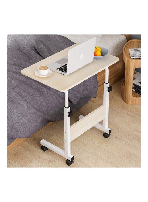 Height Adjustable Laptop Desk White Maple 60x40x90cm