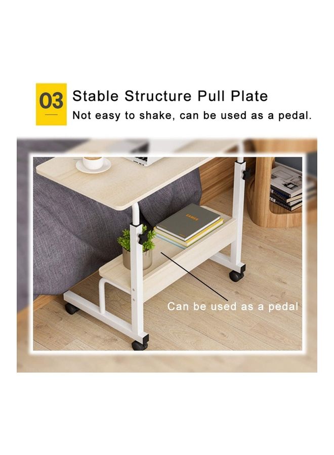 Generic Height Adjustable Laptop Desk White Maple 60x40x90cm  - Image 4
